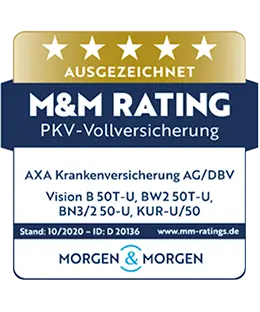 AXA / DBV - M&M Rating - Ausgezeichnet - PKV-Vollversicherung