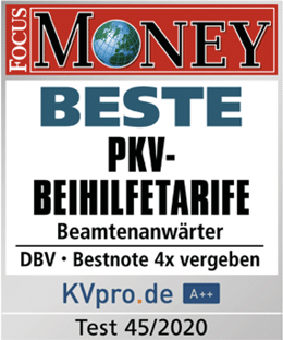 Focus Money - Beste PKV Beihilfetarife - DBV - Bestnote